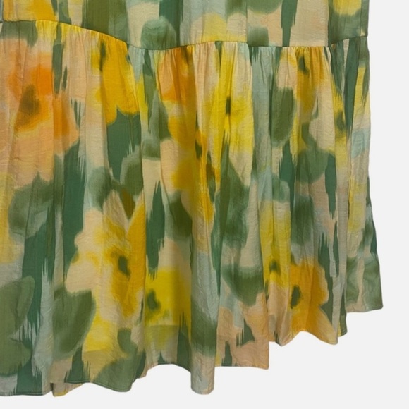 NWT Floral Halter Neck Maxi Dress Tiered Hem Watercolor Floral Tomato Girl S - Picture 4 of 8